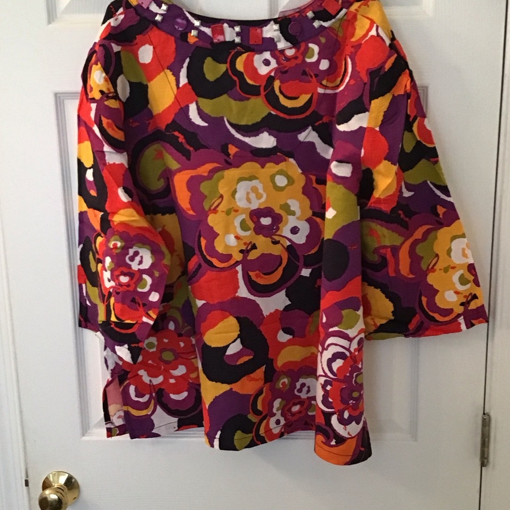 Ruby Rd. Colorful Floral Tunic Top - Picture 3 of 4
